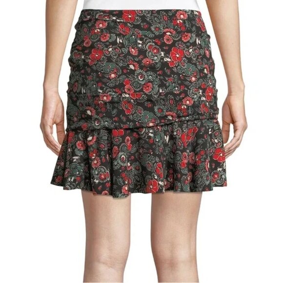 Veronica Beard 'Noon' Floral Ruched Silk Mini-Skirt, Dark Navy Multi - Picture 2 of 2